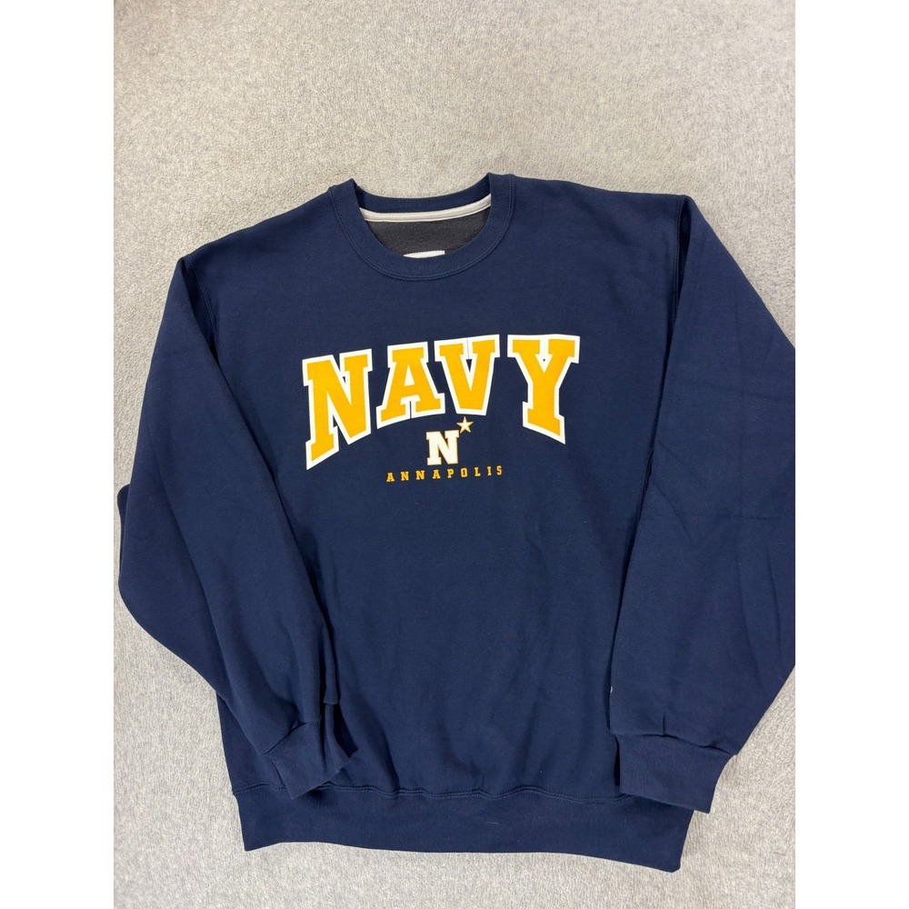 Navy Midshipmen Russell Athletic Screened Crew‎ Sweatshirt (Men's Large)  Blue